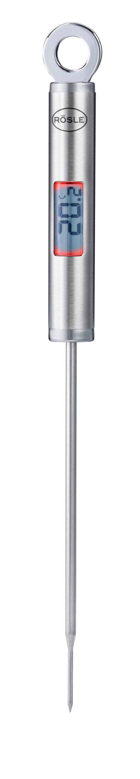 BRATENTHERMOMETER  - Grau Hochglanz, Basics, Metall (22,7/2/1,7cm) - Rösle