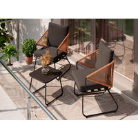 SET DE MOBILIER PENTRU BALCON  3 piese  - maro/culoare natur, Modern, plastic/sticlă (53/77/66cm) - Ambia Garden