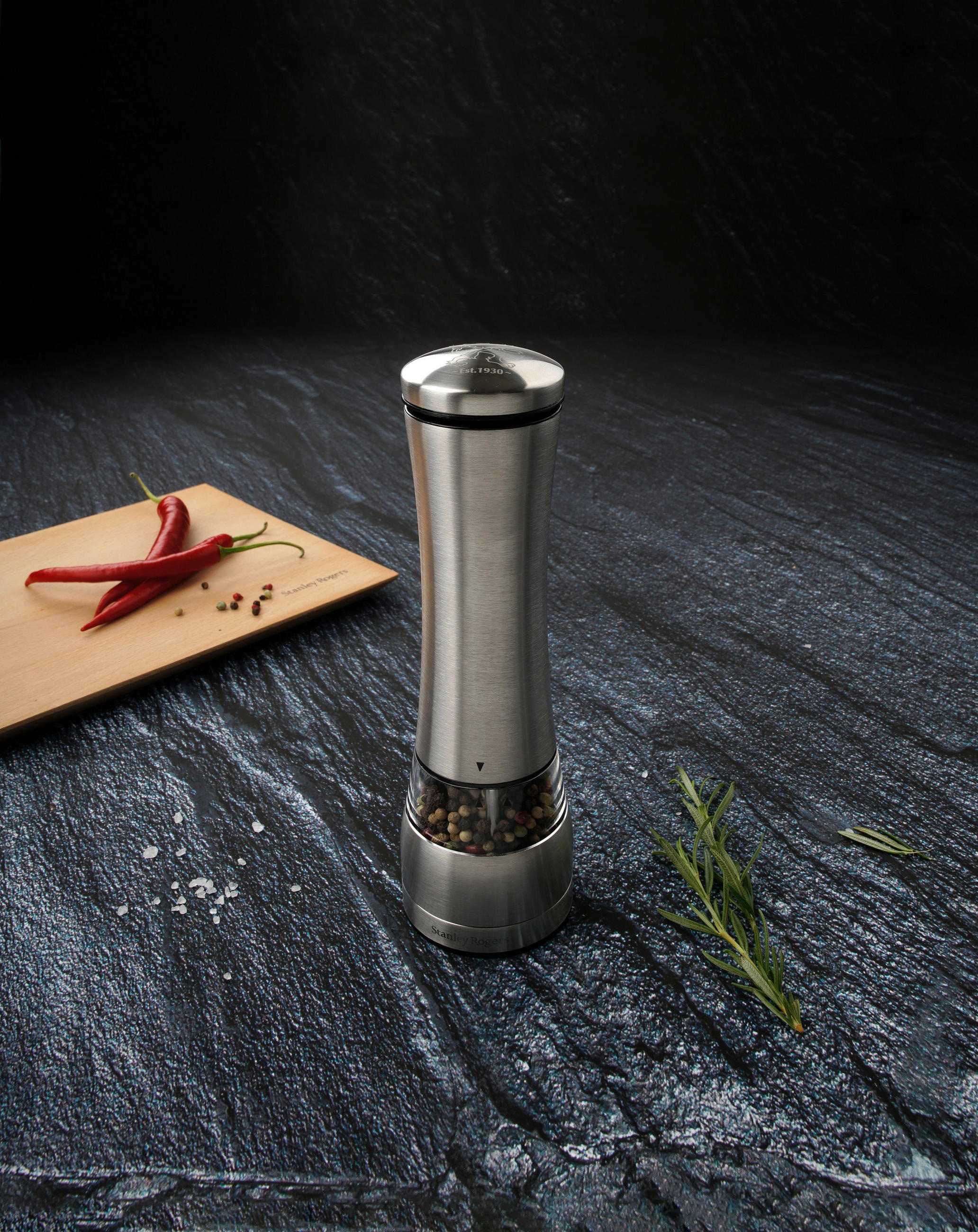 SALZ- UND PFEFFERMÜHLE  - Edelstahlfarben, Basics, Keramik/Metall (6,5cm) - Stanley Rogers