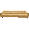 ECKSOFA in Velours Currygelb  - Currygelb/Buchefarben, Design, Holz/Textil (329/150cm) - Lomoco