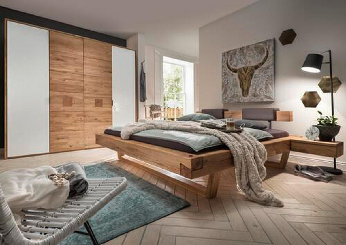 BALKENBETT 180/200 cm  in Eichefarben   - Eichefarben/Braun, Natur, Holz/Textil (180/200cm) - Valnatura