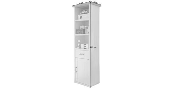 STANDREGAL 60/201/43 cm Weiß, Trüffeleichefarben - Trüffeleichefarben/Graphitfarben, LIFESTYLE, Holzwerkstoff/Metall (60/201/43cm) - Carryhome