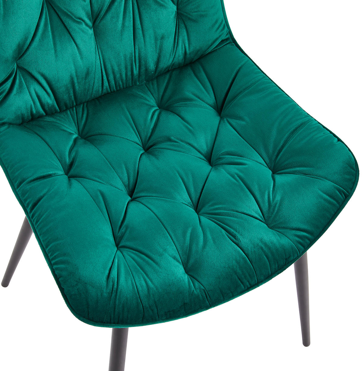 STUHL  in Eisen Samt Holz, Metall, Textil  - Schwarz/Grün, MODERN, Holz/Textil (52/85/59cm) - Livetastic