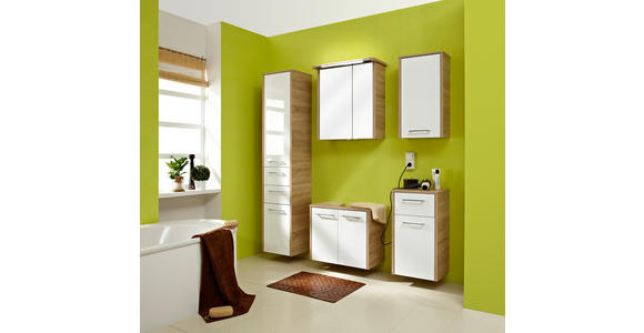 WASCHBECKENUNTERSCHRANK 65,3/52,9/32,8 cm - Chromfarben/Eichefarben, Design, Holzwerkstoff/Metall (65,3/52,9/32,8cm) - Carryhome