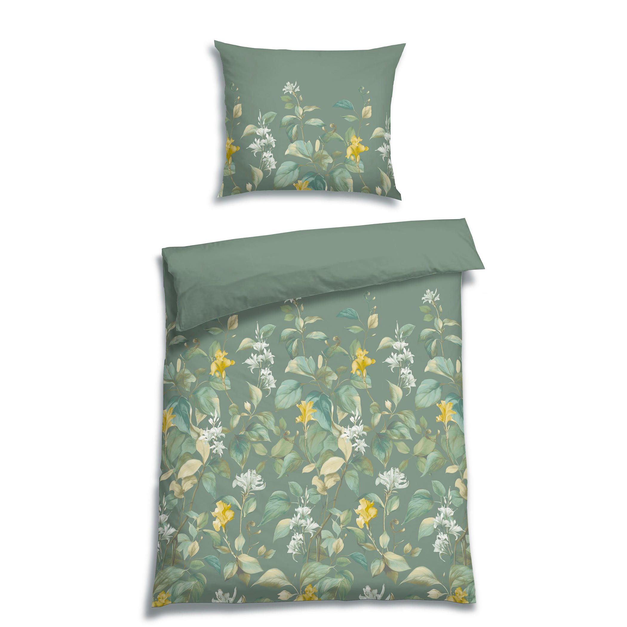 BETTWÄSCHE 2-teilig Satin 140/200 cm  - Dunkelgrün, Basics, Textil (140/200cm) - Florella