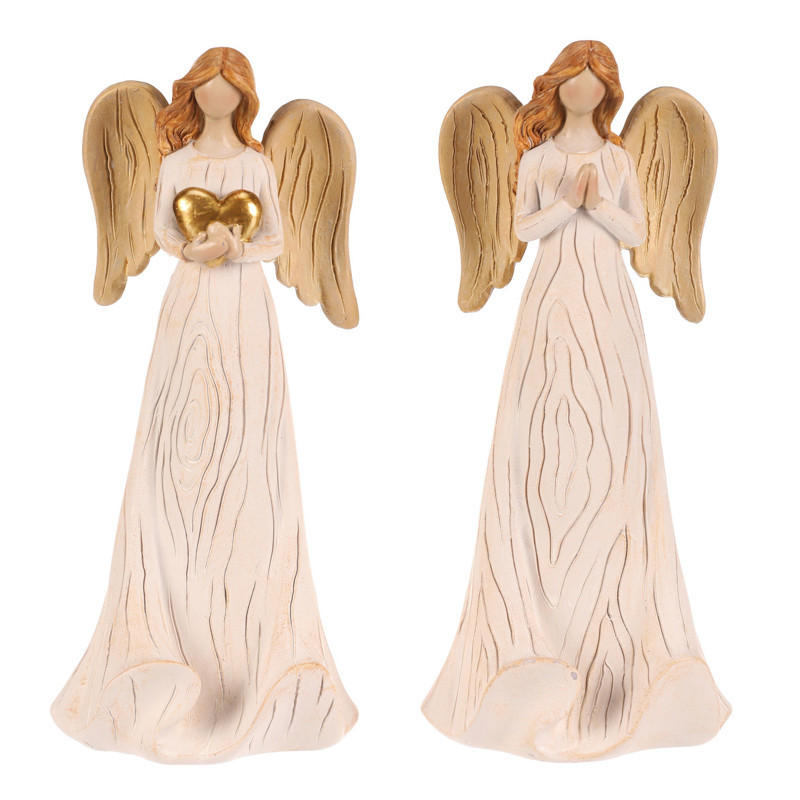 VÁNOČNÍ FIGURKA - béžová, Basics, plast (9/19/7cm)