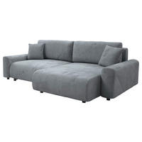 Ecksofa inkl. Funktionen Graublau Cord  - Graublau/Schwarz, MODERN, Kunststoff/Textil (238/168cm) - Stylife