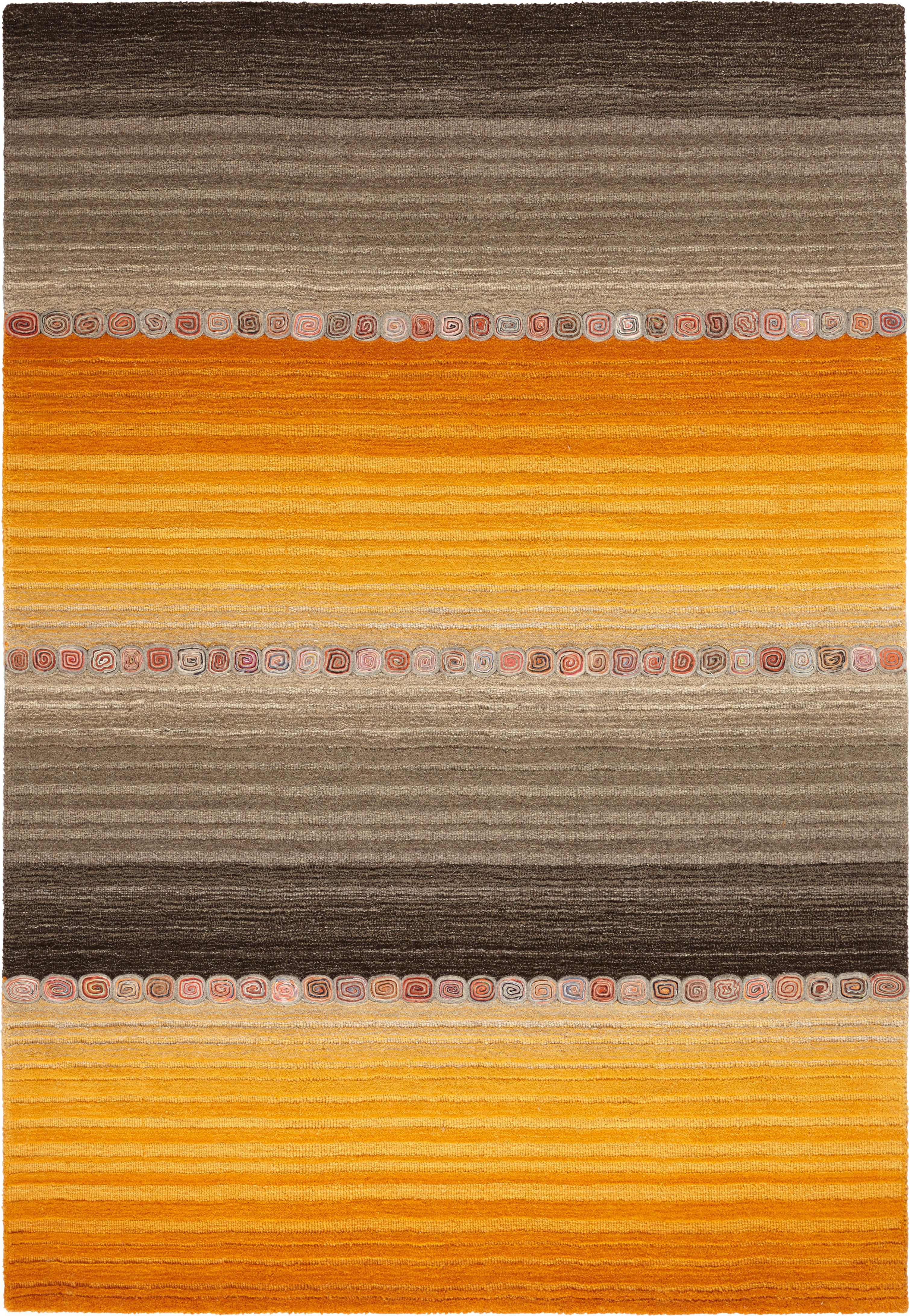 ORIENTTEPPICH  Twilight in orange  - Orange/Grau, KONVENTIONELL, Textil (60/90cm) - Cazaris