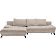 ECKSOFA in Chenille Greige  - Greige/Schwarz, MODERN, Textil/Metall (182/290cm) - Hom`in