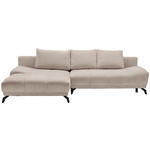 ECKSOFA in Chenille Greige  - Greige/Schwarz, MODERN, Textil/Metall (182/290cm) - Hom`in