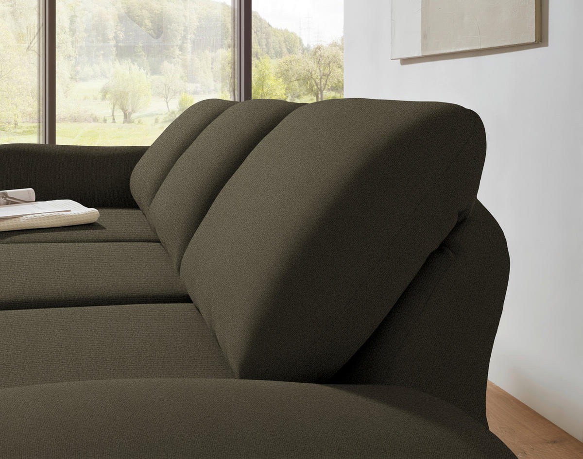 ECKSOFA  in Flachgewebe Dunkelgrün  175-224/255-365 cm  - Dunkelgrün/Schwarz, Design, Textil/Metall (175-224/255-365cm) - Dieter Knoll