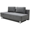 SCHLAFSOFA Flachgewebe Dunkelgrau  - Chromfarben/Dunkelgrau, Design, Holz/Textil (205/77-93/99cm) - Novel