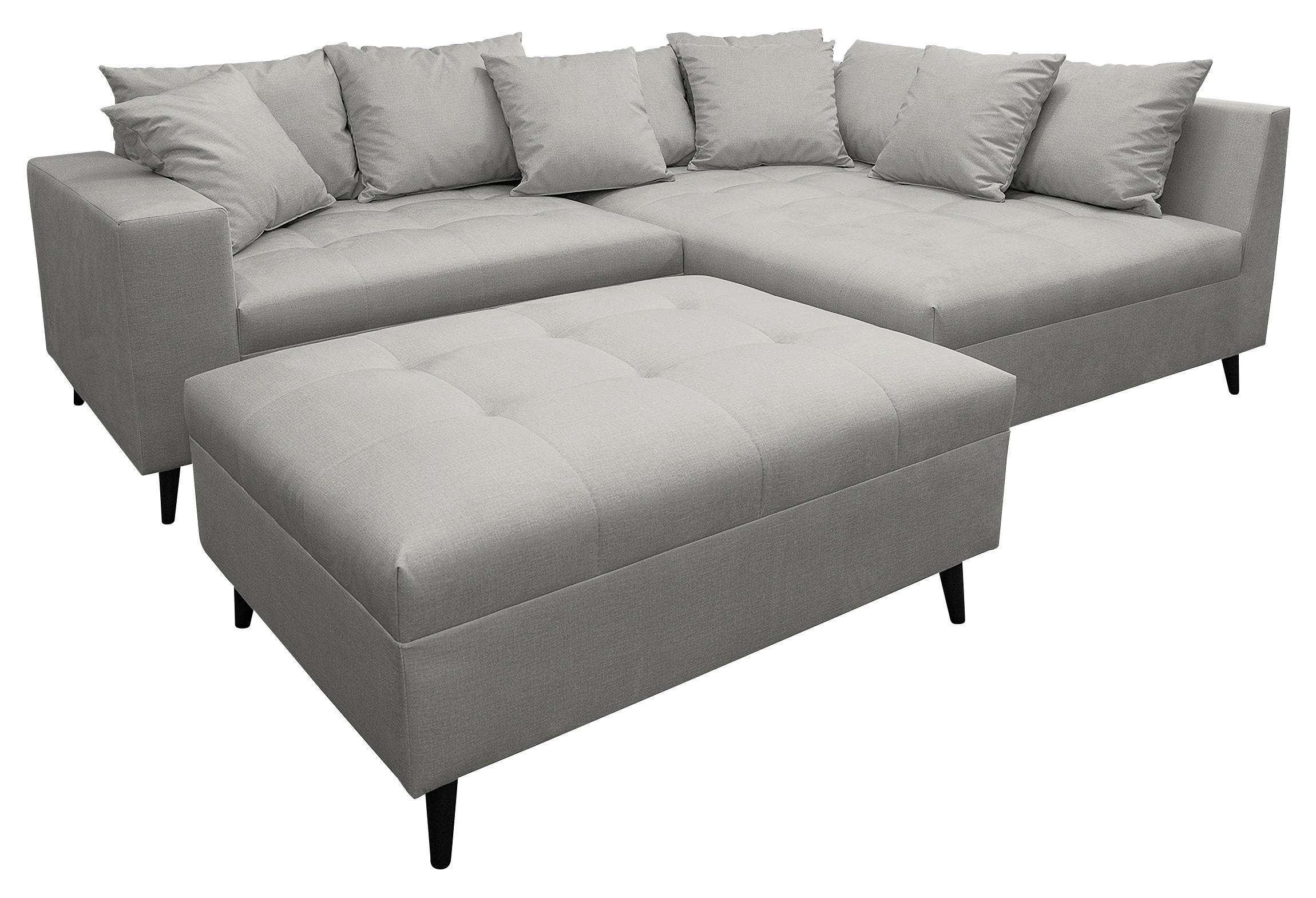 ROHOVÁ SEDACIA SÚPRAVA, textil, sivá - čierna/sivá, Design, drevo/textil (247/174cm) - MID.YOU