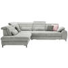 ECKSOFA Hellgrau Webstoff  - Hellgrau/Schwarz, KONVENTIONELL, Textil/Metall (220/314cm) - SetOne by Musterring