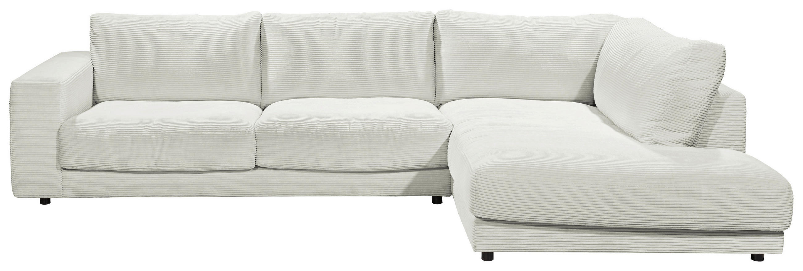 ECKSOFA Hellgrau Cord  - Hellgrau/Schwarz, Design, Kunststoff/Textil (325/224cm) - Hom`in