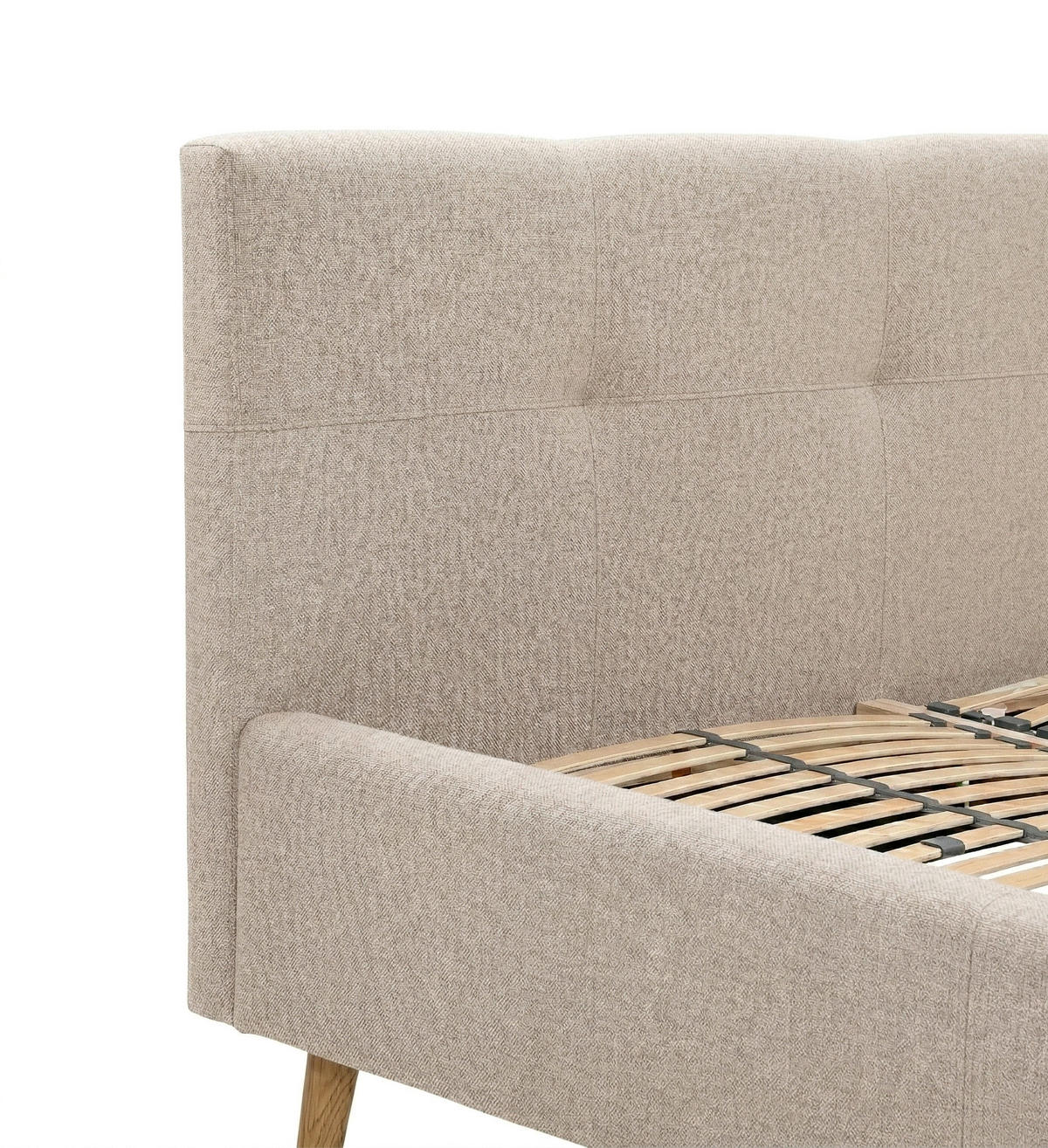 POLSTERBETT 180/200 cm,  in Beige, Lattenrost, Bettkasten,  - Eichefarben/Beige, MODERN, Holz/Textil (180/200cm) - MID.YOU