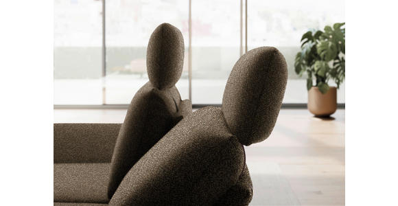 ECKSOFA  in Flachgewebe Dunkelbraun  155/234 cm  - Dunkelbraun/Schwarz, Design, Textil/Metall (155/234cm) - Dieter Knoll