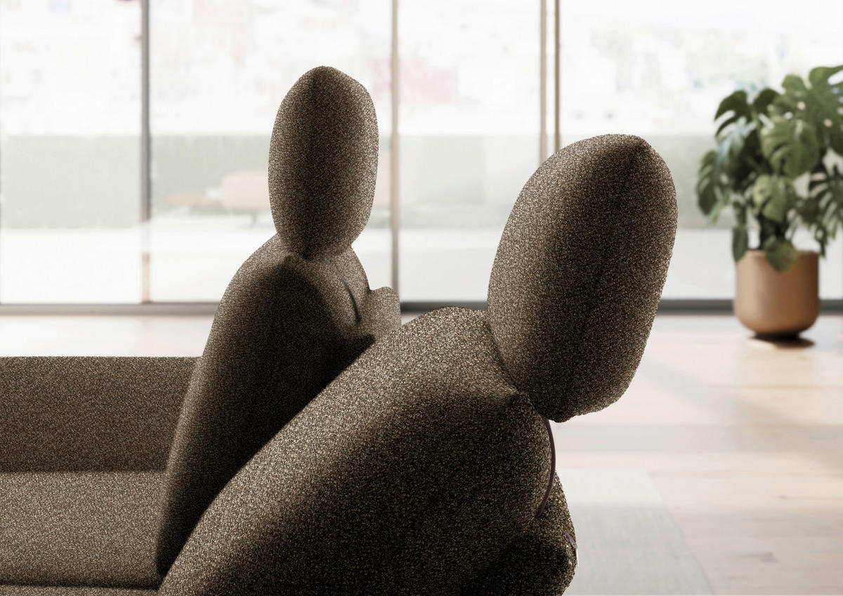 ECKSOFA Flachgewebe Dunkelbraun  - Dunkelbraun/Schwarz, Design, Textil/Metall (155/234cm) - Dieter Knoll