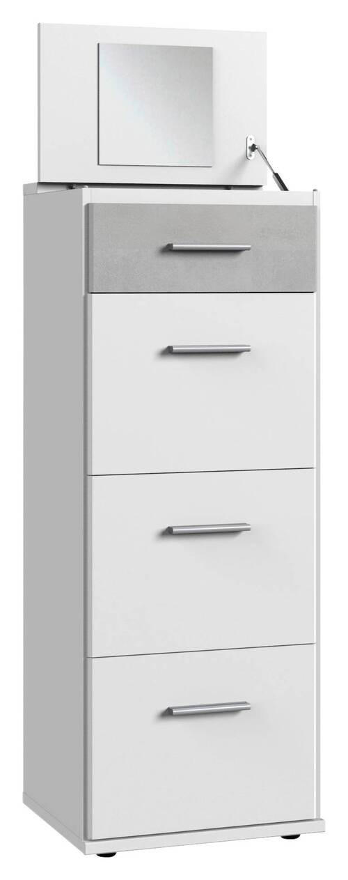 KOMMODE 46/121/40 cm  in Grau, Weiß  - Alufarben/Schwarz, KONVENTIONELL, Holzwerkstoff/Kunststoff (46/121/40cm) - Carryhome