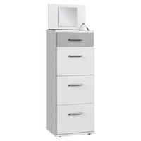 BYRÅ 46/121/40 cm  - vit/aluminiumfärg, Klassisk, trämaterial/plast (46/121/40cm) - Carryhome