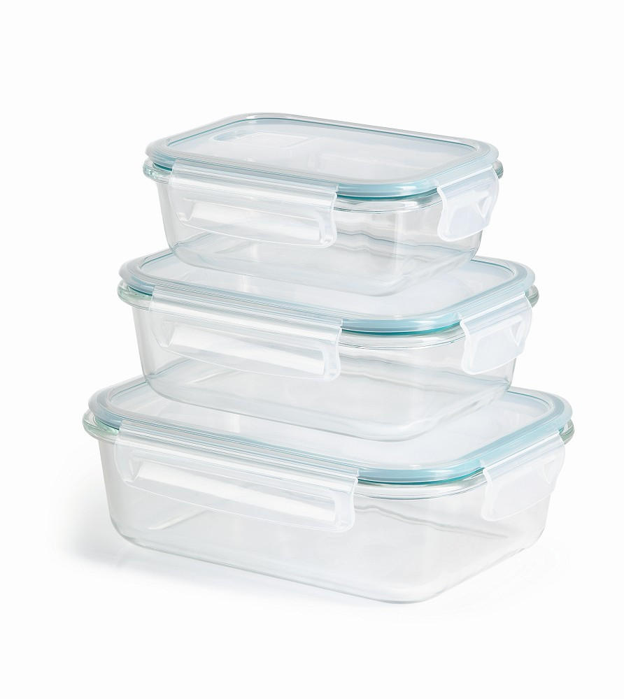 FRISCHHALTEDOSENSET GOURMETmaxx 6-teilig  - Transparent/Grün, Basics, Glas/Kunststoff (19,6/14,5/6,6cm)