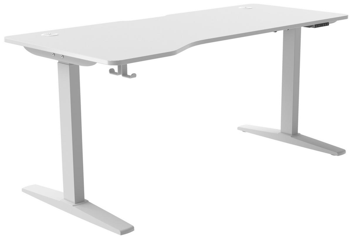 SCHREIBTISCH höhenverstellbar  - Weiß, MODERN, Holzwerkstoff/Kunststoff (160/71/116/75cm) - MID.YOU