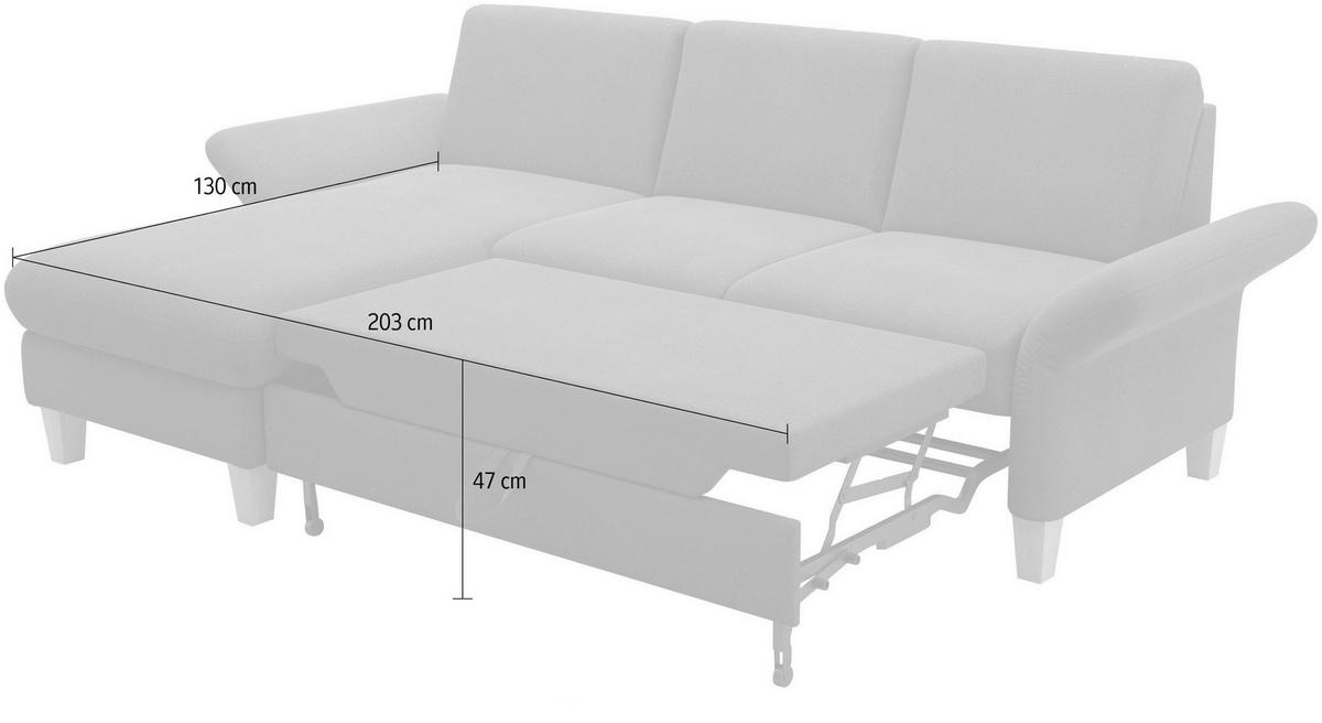 ECKSOFA ROCHELLE E Graphitfarben Flachgewebe  - Eichefarben/Graphitfarben, KONVENTIONELL, Holz/Textil (164/251cm) - Sit & More
