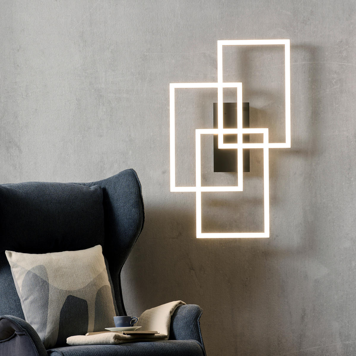 LED-DECKENLEUCHTE 82/50/10,5 cm  - Silberfarben, Design, Kunststoff/Metall (82/50/10,5cm)