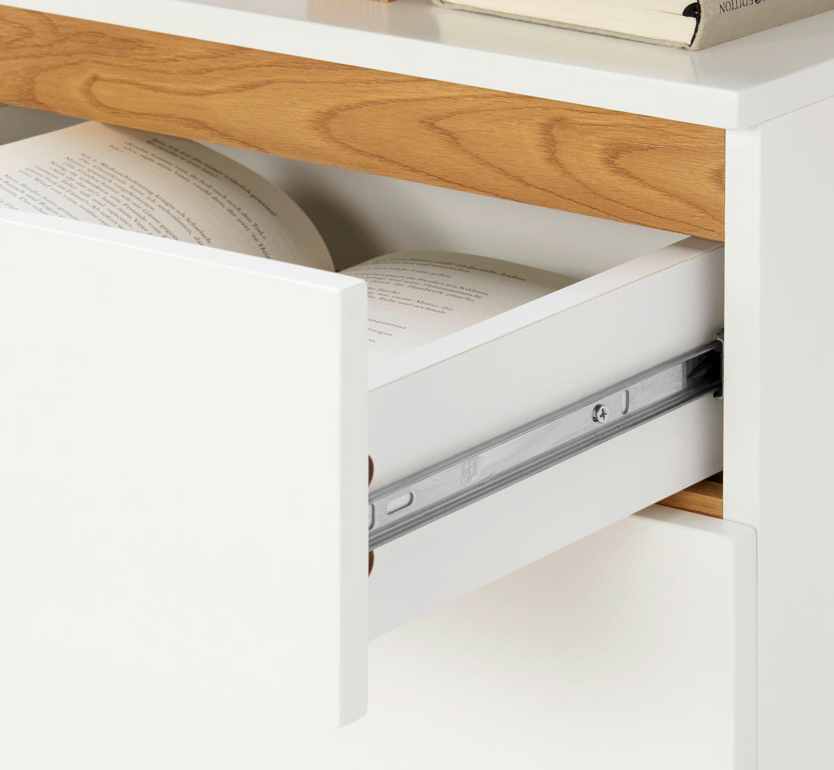 SCHREIBTISCH 140/45-60/76 cm  in Weiß, Eichefarben  - Eichefarben/Weiß, MODERN, Holz/Holzwerkstoff (140/45-60/76cm) - MID.YOU
