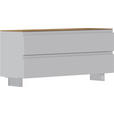 GARDEROBENBANK  in 110/49/33 cm  - Eichefarben/Alufarben, Design, Holzwerkstoff/Metall (110/49/33cm) - Moderano