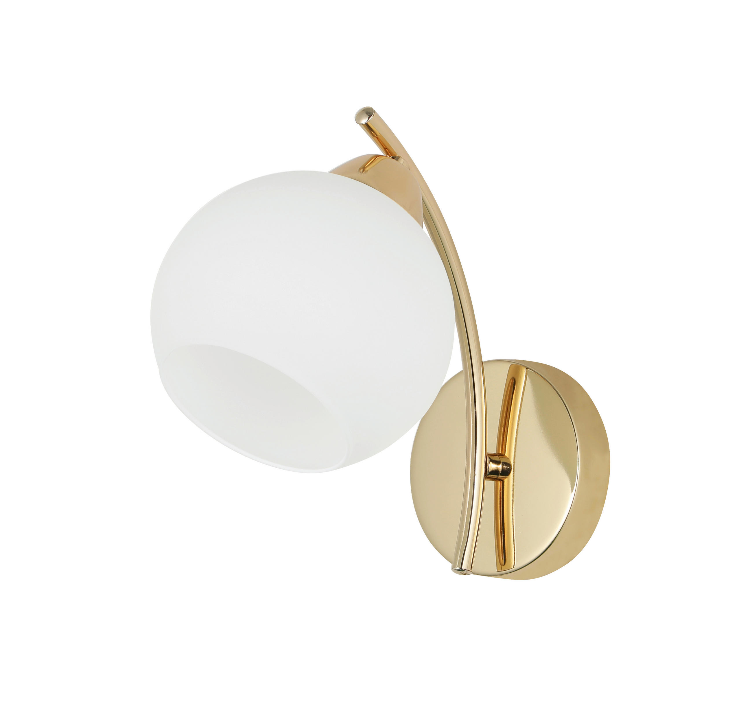 WANDLEUCHTE Amos 22/13/21 cm  - Goldfarben/Weiß, KONVENTIONELL, Metall (22/13/21cm)