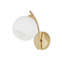 WANDLEUCHTE Amos 22/13/21 cm  - Goldfarben/Weiß, KONVENTIONELL, Metall (22/13/21cm)