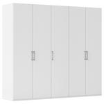 DREHTÜRENSCHRANK 251/223/61 cm,  in Weiß, 5-türig  - Edelstahlfarben/Weiß, Basics, Holzwerkstoff/Metall (251/223/61cm) - Novel