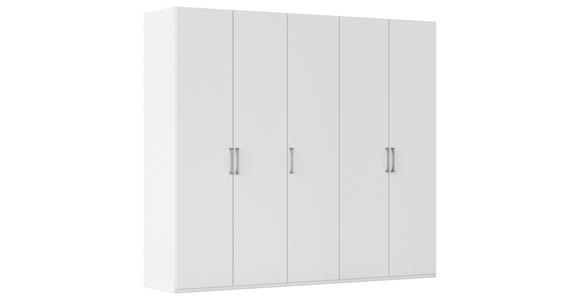 DREHTÜRENSCHRANK  in Weiß  - Edelstahlfarben/Weiß, Basics, Holzwerkstoff/Metall (251/223/61cm) - Novel