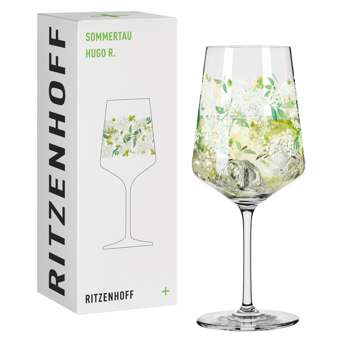 SPRITZERGLAS 544 ml  - Weiß/Grün, LIFESTYLE, Glas (8,3/22,5/8,3cm) - Ritzenhoff