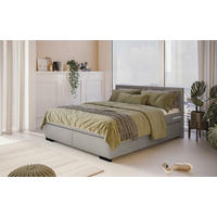 BOXBETT 180/200 cm  in Silberfarben  - Silberfarben/Schwarz, KONVENTIONELL, Holz/Holzwerkstoff (180/200cm) - MID.YOU
