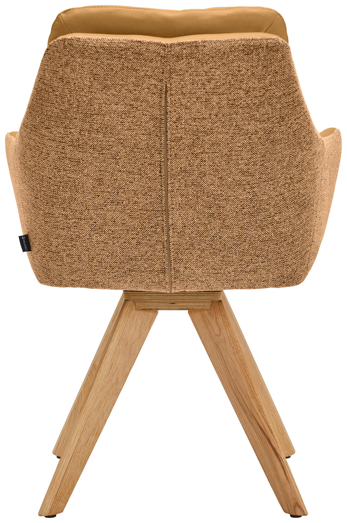 ARMLEHNSTUHL in Holz, Textil, Leder Dunkelgelb, Currygelb, Wildeiche  - Currygelb/Wildeiche, Design, Leder/Holz (62/90/65cm) - Waldwelt