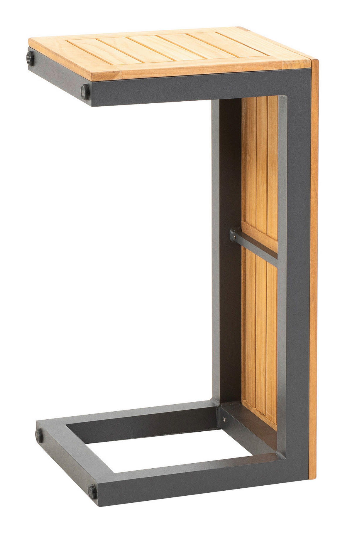 LOUNGEGARNITUR   253/70/175 cm Teakholz Aluminium  - Anthrazit/Grau, Basics, Holz/Textil (253/70/175cm) - Gardenson