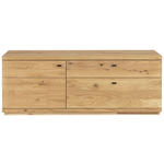 LOWBOARD  in 165/62/48 cm  - Eichefarben/Schwarz, Natur, Holz/Metall (165/62/48cm) - Linea Natura