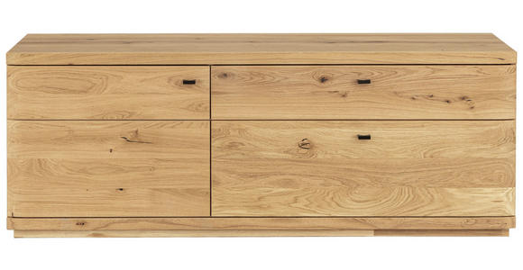 LOWBOARD  in 165/62/48 cm  - Eichefarben/Schwarz, Natur, Holz/Metall (165/62/48cm) - Linea Natura