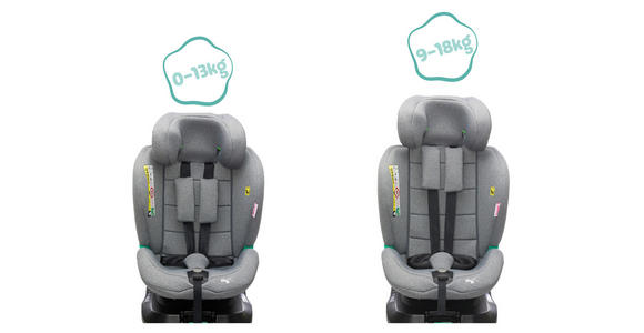 KINDERAUTOSITZ - Grau, Basics, Kunststoff/Textil (48/50/86cm) - My Baby Lou