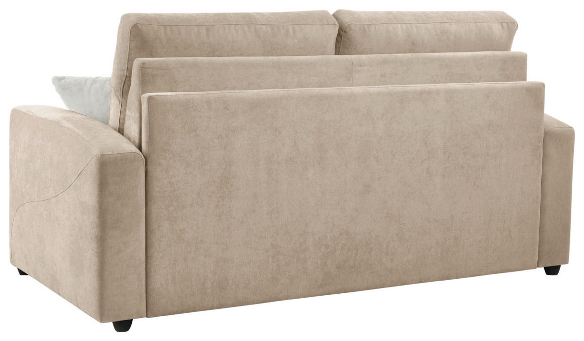 SCHLAFSOFA Mikrofaser Beige  - Beige/Creme, KONVENTIONELL, Kunststoff/Textil (186/101/101cm) - Carryhome