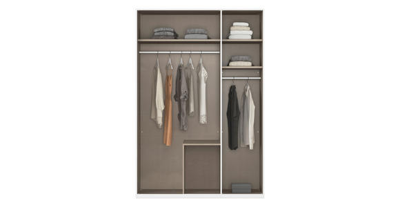 DREHTÜRENSCHRANK 151/223/61 cm,  in Champagner, 3-türig  - Champagner, Basics, Glas/Holzwerkstoff (151/223/61cm) - Novel