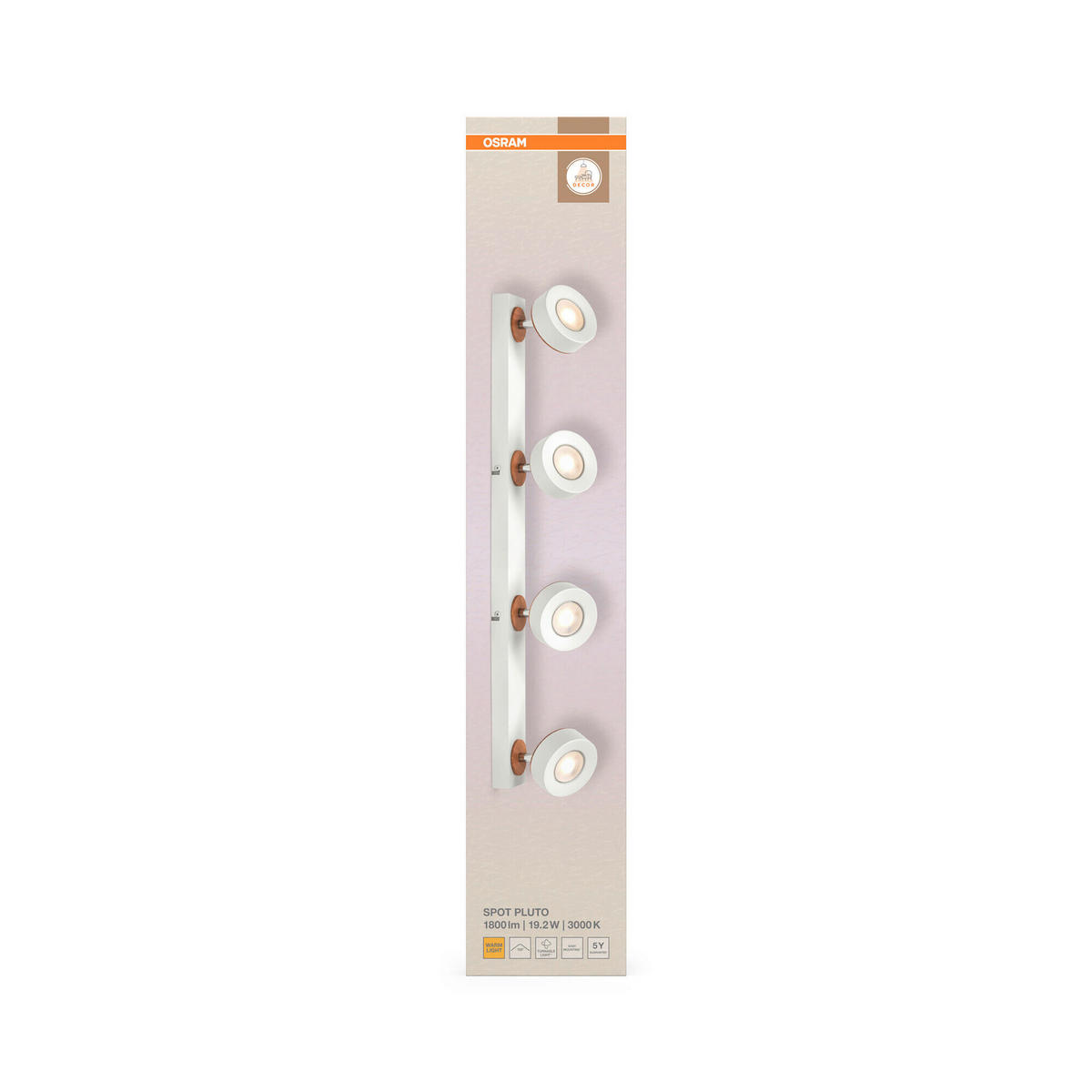 LED-STRAHLER 69,8/9/10,8 cm   - Weiß, Design, Holz/Kunststoff (69,8/9/10,8cm) - Osram