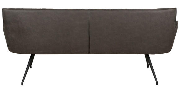 SITZBANK 203,5/87/64 cm Mikrofaser Schwarz, Dunkelgrau  - Dunkelgrau/Schwarz, Design, Textil/Metall (203,5/87/64cm) - Novel