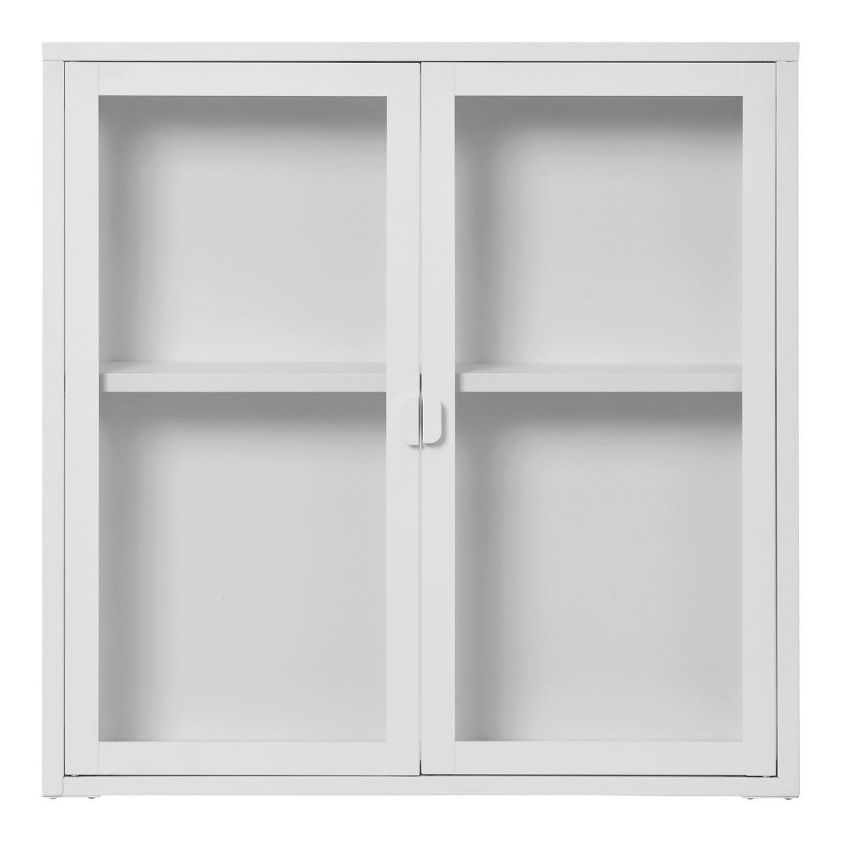 HÄNGEVITRINE in Weiß  - Klar/Weiß, Basics, Glas/Metall (80/80/18cm)
