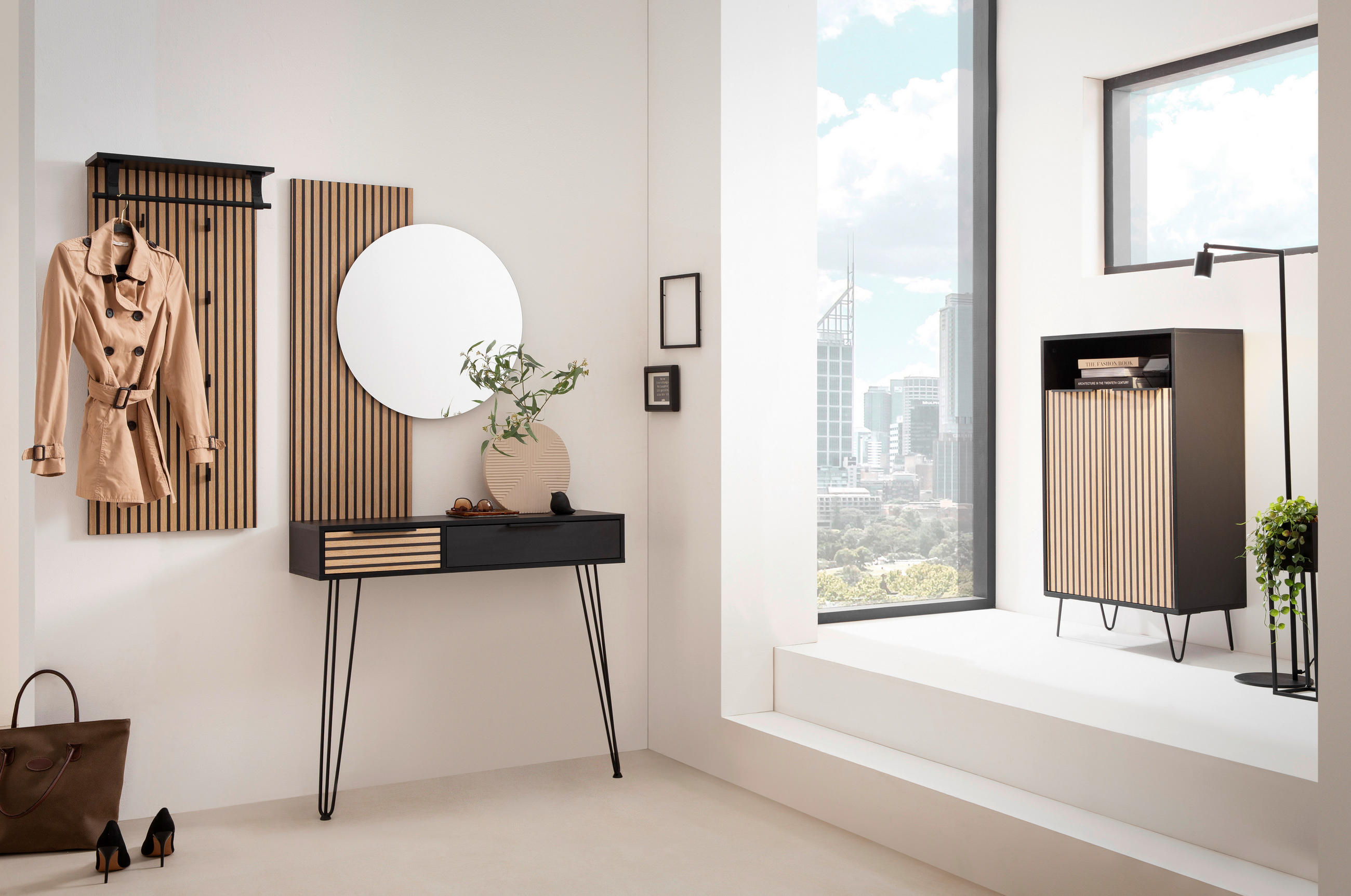 WANDSPIEGEL 79,5/10,9/3 cm - Eichefarben, Design, Glas/Holzwerkstoff (79,5/10,9/3cm) - MID.YOU