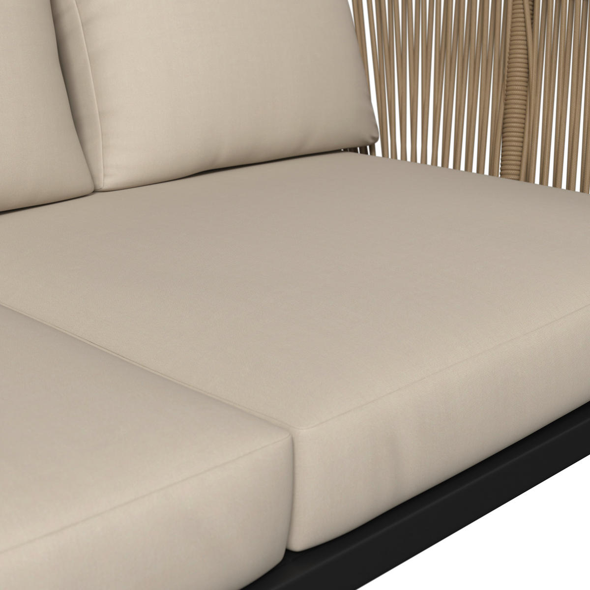 LOUNGEGARNITUR   180/73/69 cm Eisen  - Beige/Creme, MODERN, Glas/Kunststoff (180/73/69cm) - Ambia Garden