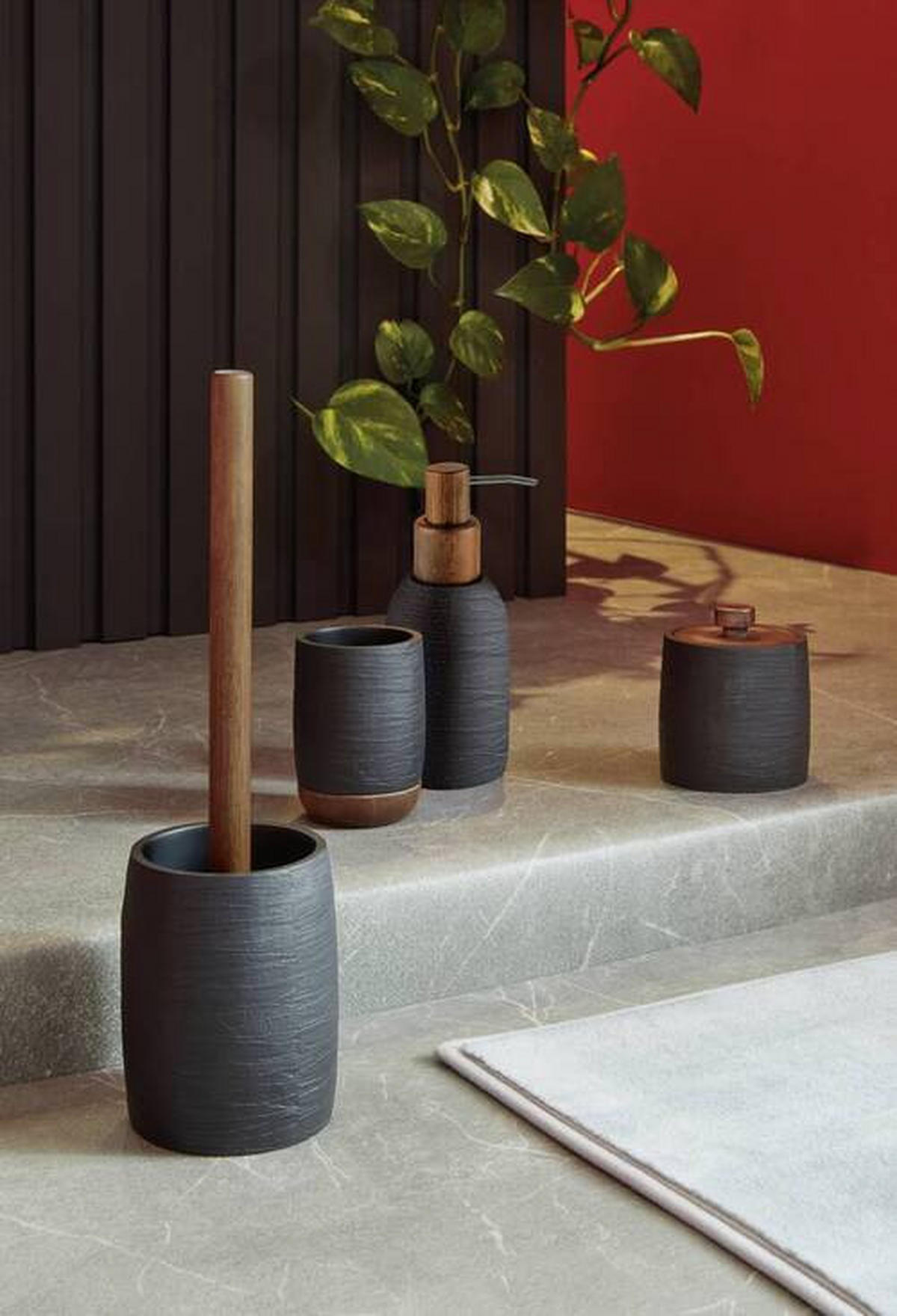 WC KEFE-TARTÓ  - fekete, Basics, műanyag (9.8/34.5cm) - Kleine Wolke