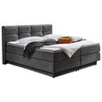 BOXSPRINGBETT 160/200 cm  in Grau  - Schwarz/Grau, KONVENTIONELL, Kunststoff/Textil (160/200cm) - Carryhome